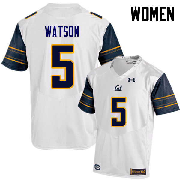 Women #5 Tre Watson Cal Bears (California Golden Bears College) Football Jerseys Sale-White